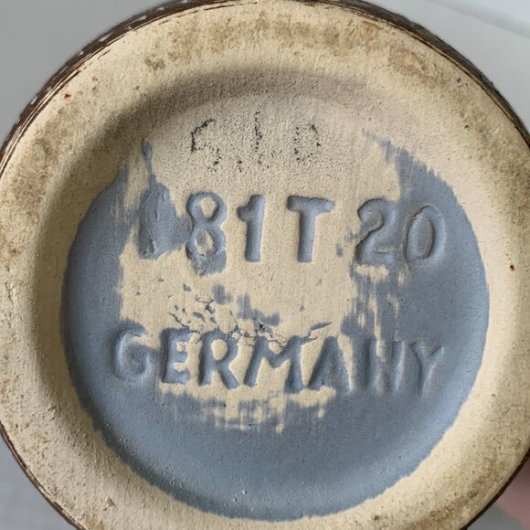 Vintage Scheurich 8" Vase Ceramics 81T 20 Carved Made in Germany 1970s - 1980's - Picture 6 of 9